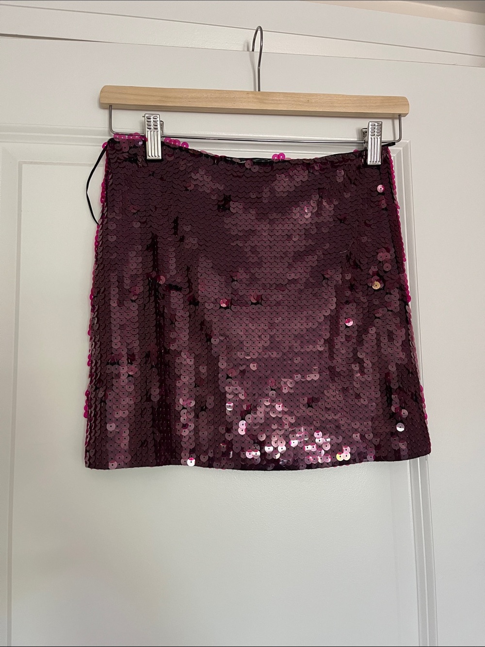 Sequin Mini Skirt - Burgundy Sparkle